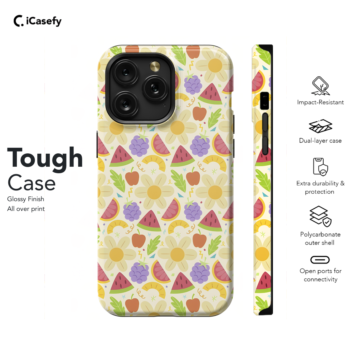 Hand Drawn Fruit and Floral Phone Case iPhone Samsung Cover Pixel 1138 - Image 5