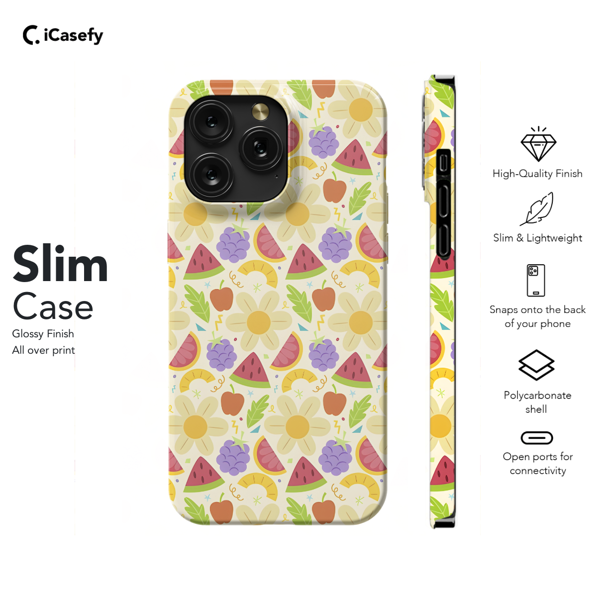 Hand Drawn Fruit and Floral Phone Case iPhone Samsung Cover Pixel 1138 - Image 6