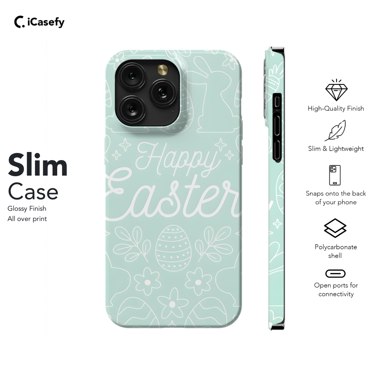 Hand Drawn Pastel Monochrome Easter Phone Case iPhone Samsung Cover Pixel 1150 - Image 6