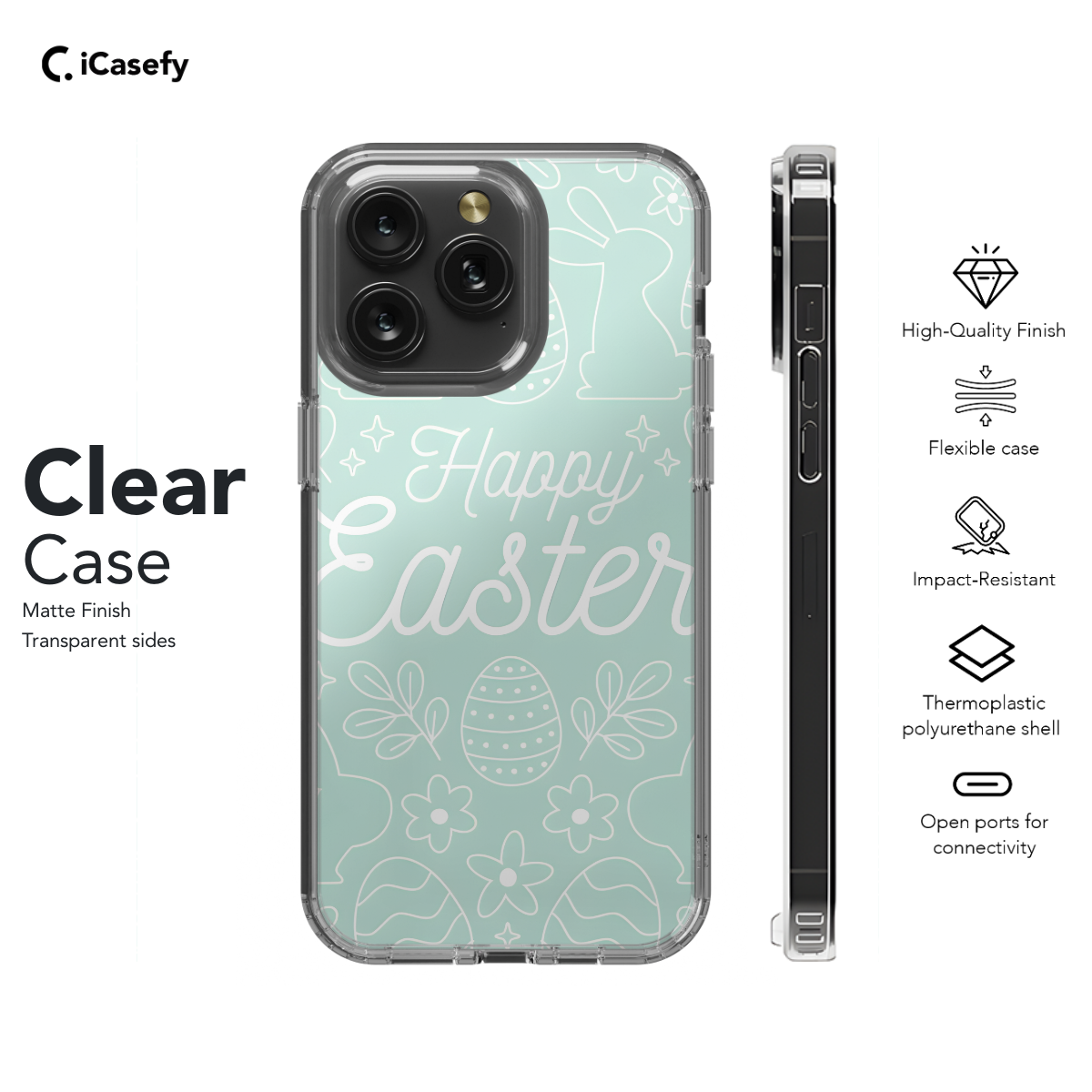 Hand Drawn Pastel Monochrome Easter Phone Case iPhone Samsung Cover Pixel 1150 - Image 7