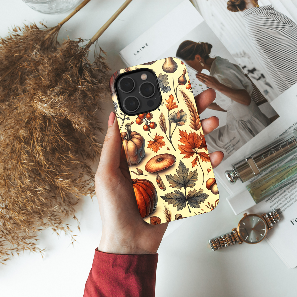 Hand-Drawn Watercolor Fall Pumpkin Pattern Phone Case iPhone Samsung Cover Pixel 2272 - Image 4