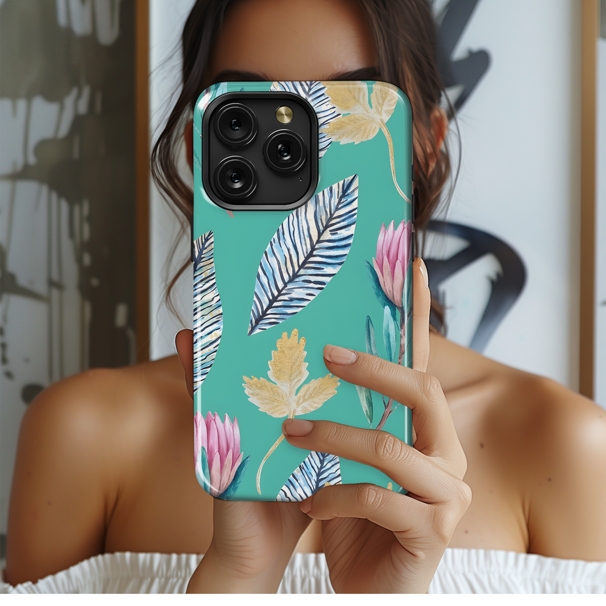 Hand Painted Protea Floral Phone Case iPhone Samsung Cover Pixel 3219 - Image 2