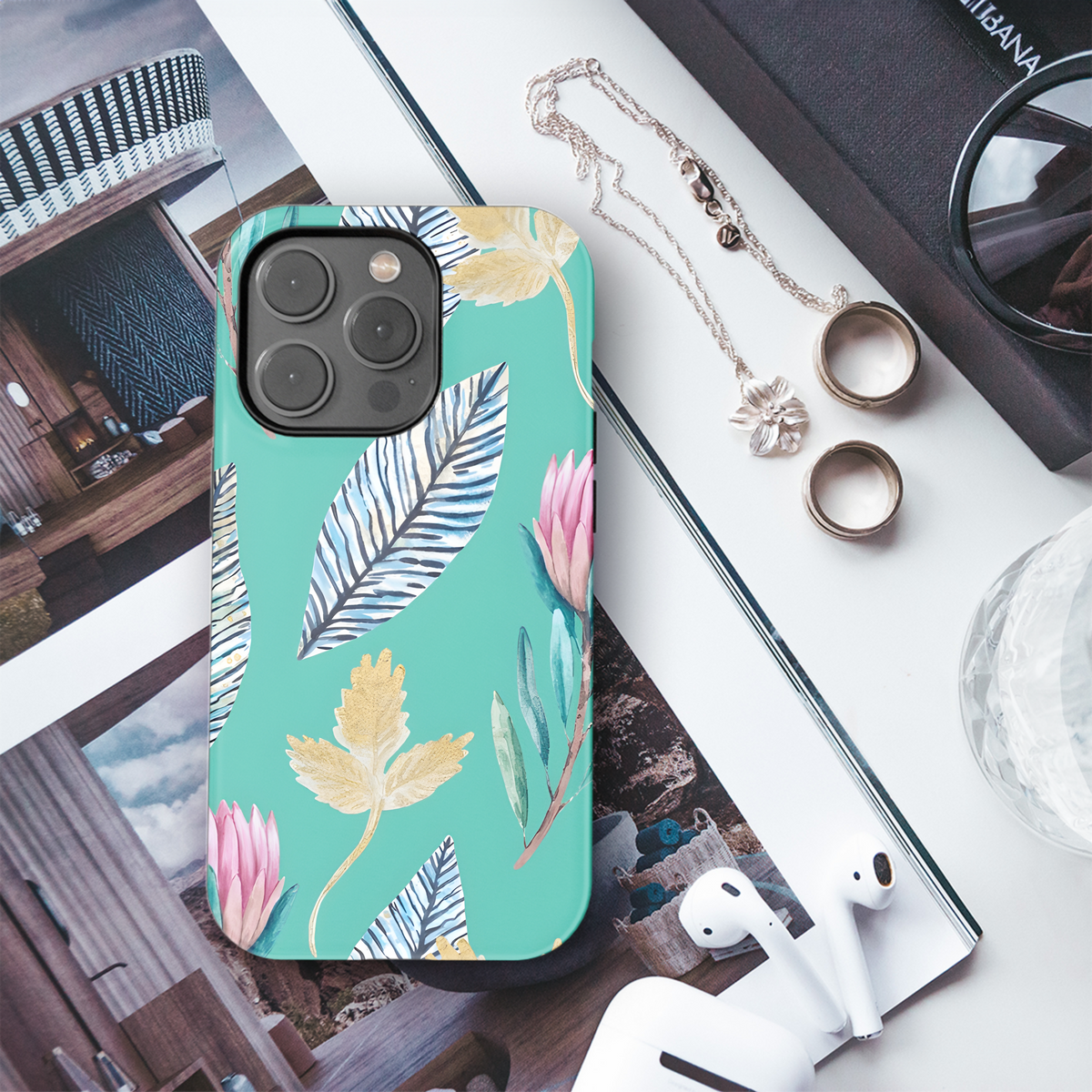 Hand Painted Protea Floral Phone Case iPhone Samsung Cover Pixel 3219 - Image 3