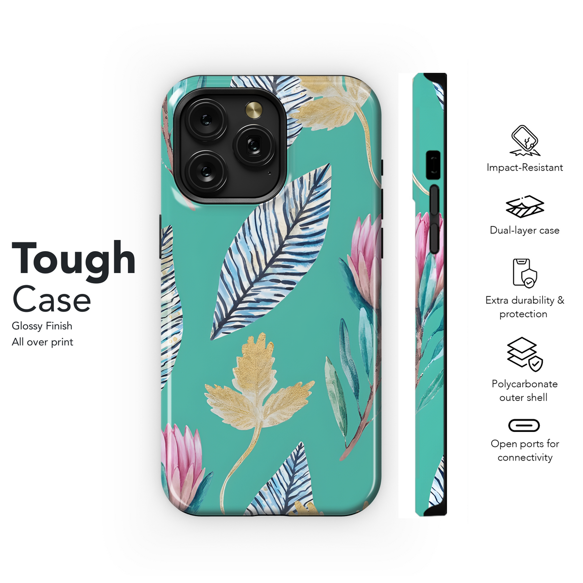 Hand Painted Protea Floral Phone Case iPhone Samsung Cover Pixel 3219 - Image 6