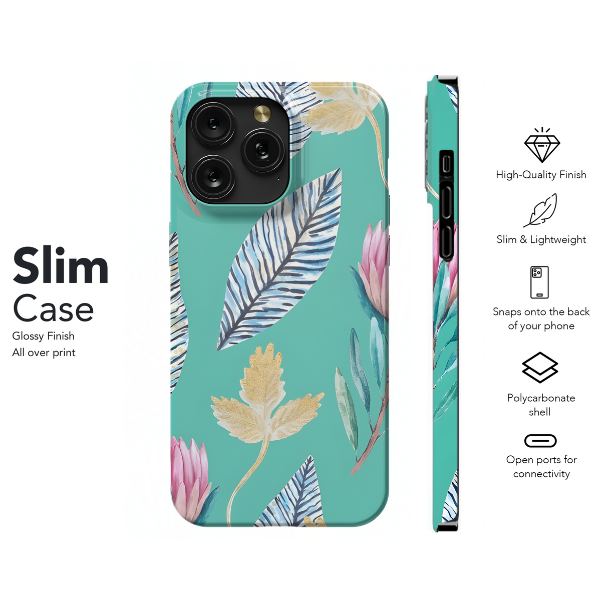 Hand Painted Protea Floral Phone Case iPhone Samsung Cover Pixel 3219 - Image 7