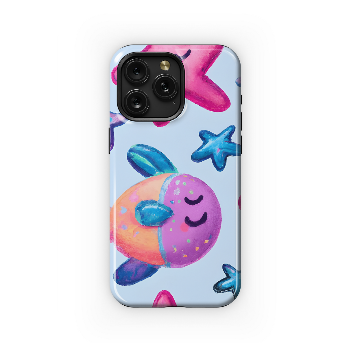 Happy Fish Starfish Pastel Phone Case iPhone Samsung Cover Pixel 3384 - Image 1