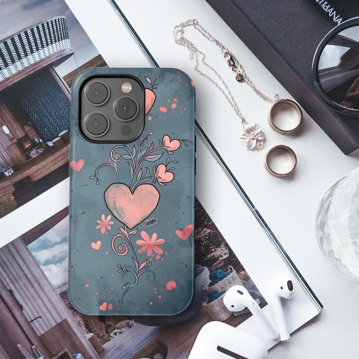 Heart Blossom Design
 Phone Case iPhone Samsung Cover Pixel 4003 - Image 3