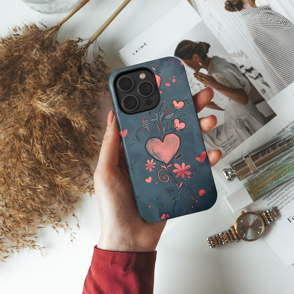 Heart Blossom Design
 Phone Case iPhone Samsung Cover Pixel 4003 - Image 4