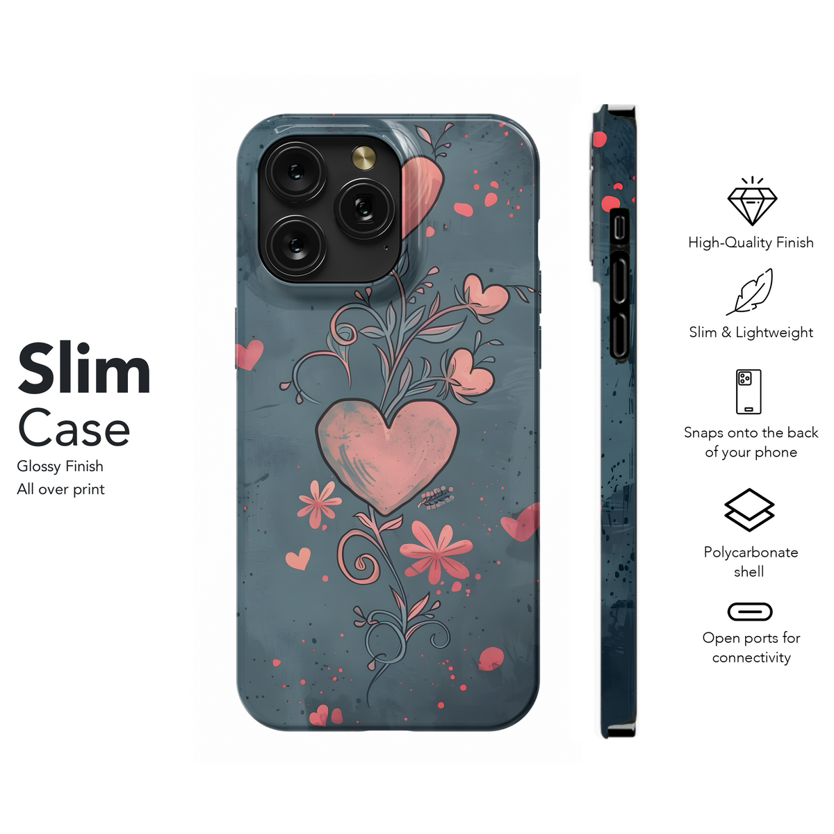 Heart Blossom Design
 Phone Case iPhone Samsung Cover Pixel 4003 - Image 7