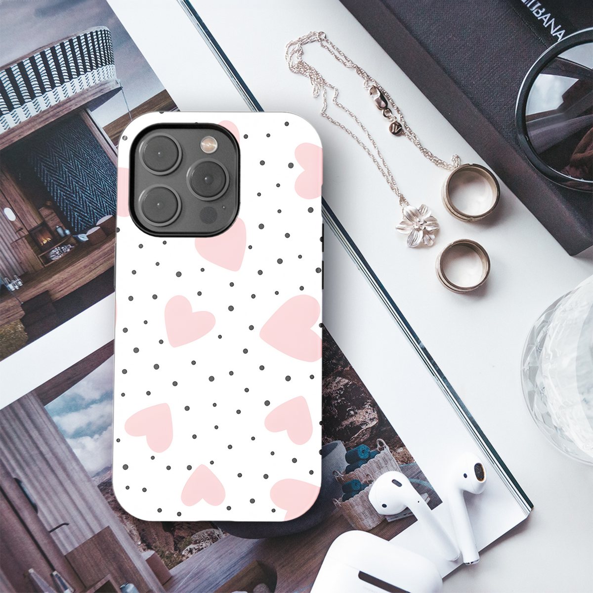 Heart Polka Dot Cute Phone Case iPhone Samsung Cover Pixel 3906 - Image 3