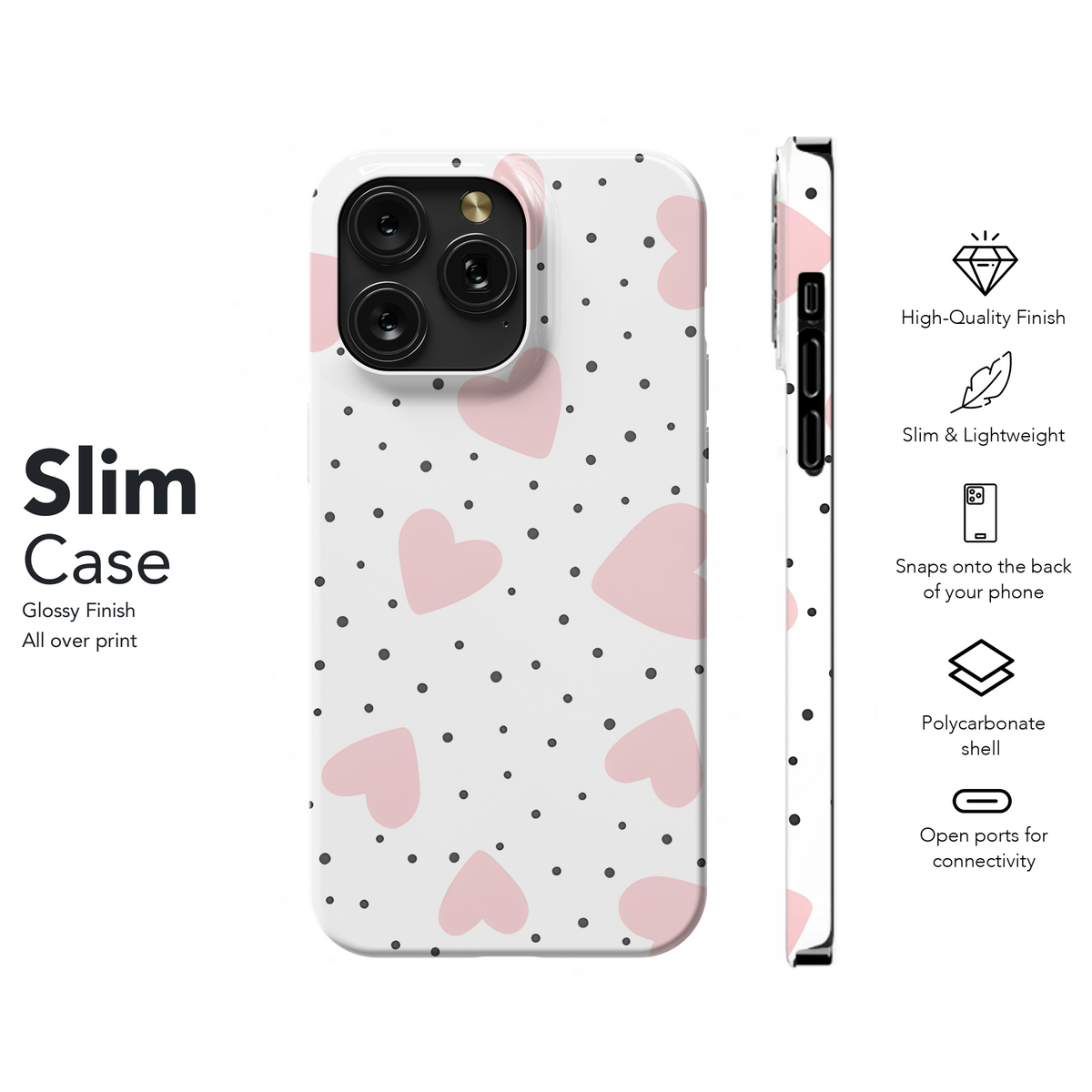 Heart Polka Dot Cute Phone Case iPhone Samsung Cover Pixel 3906 - Image 7