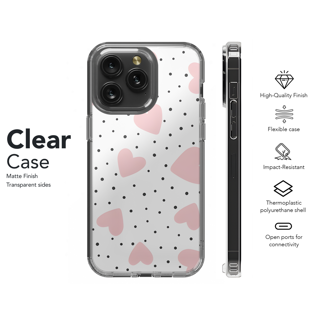 Heart Polka Dot Cute Phone Case iPhone Samsung Cover Pixel 3906 - Image 8