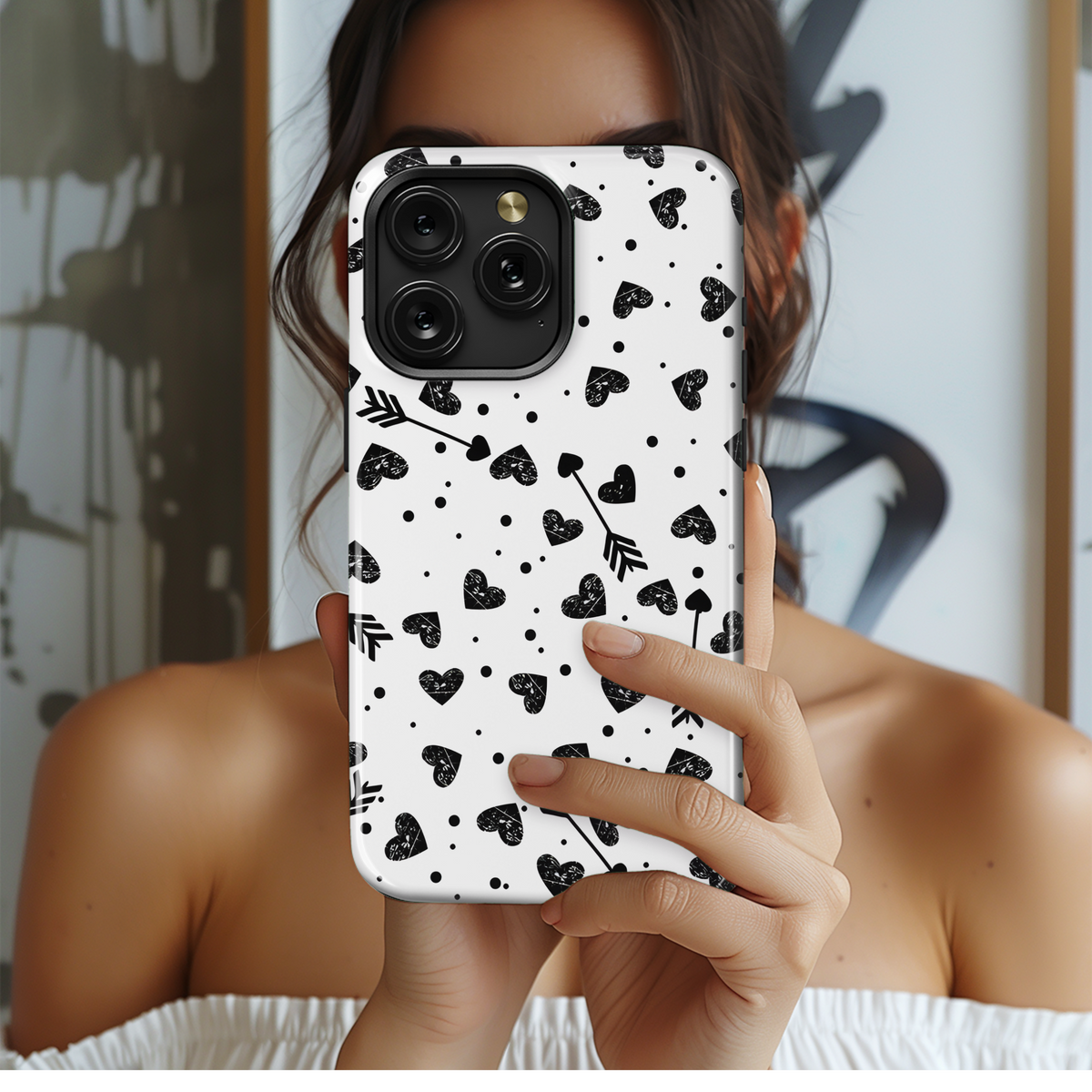 Hearts Dark Phone Case iPhone Samsung Cover Pixel 3912 - Image 2