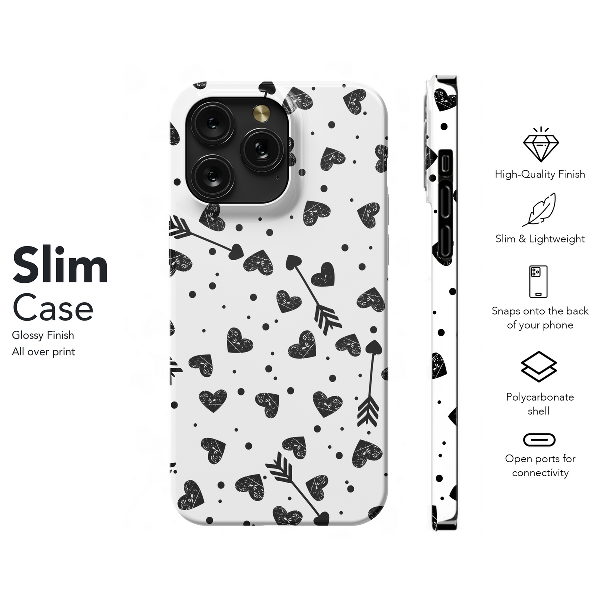 Hearts Dark Phone Case iPhone Samsung Cover Pixel 3912 - Image 7