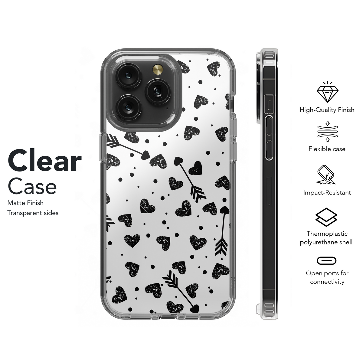 Hearts Dark Phone Case iPhone Samsung Cover Pixel 3912 - Image 8