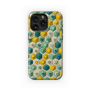 Hexagon Green Yellow Gray Phone Case iPhone Samsung Cover Pixel 3652 - Image 1