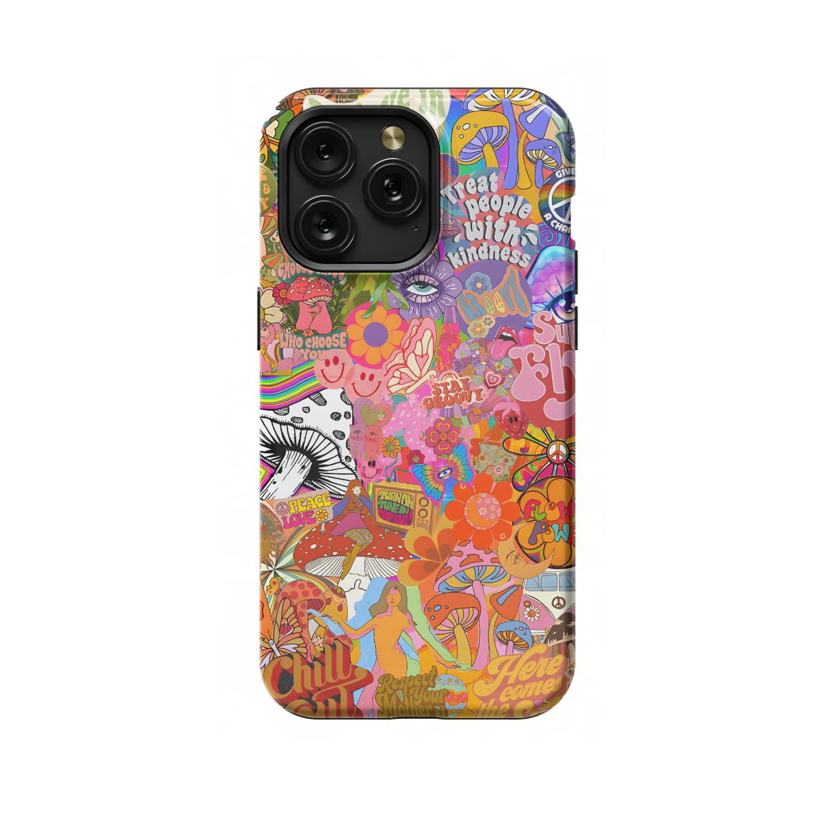 Hippie Aesthetic Collage Groovy Retro Phone Case iPhone Samsung Pixel & More 385 - Image 1