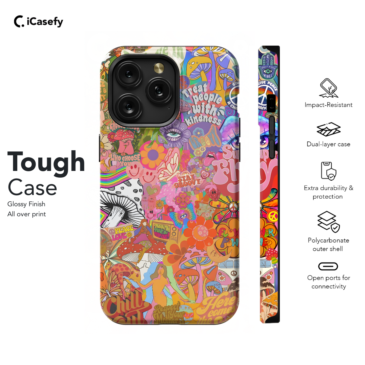 Hippie Aesthetic Collage Groovy Retro Phone Case iPhone Samsung Pixel & More 385 - Image 5