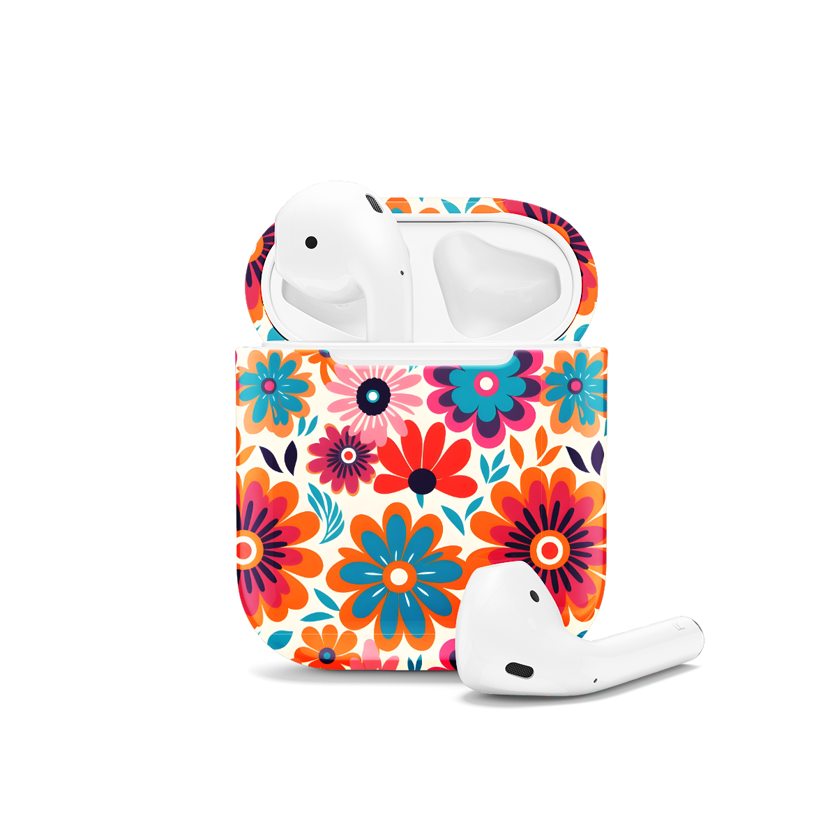 Hippie Flowers Colorful Groovy AirPods Case AirPods Pro AirPods Pro 2 AirPods 3 AirPods 2 Glossy 1534 - Image 1