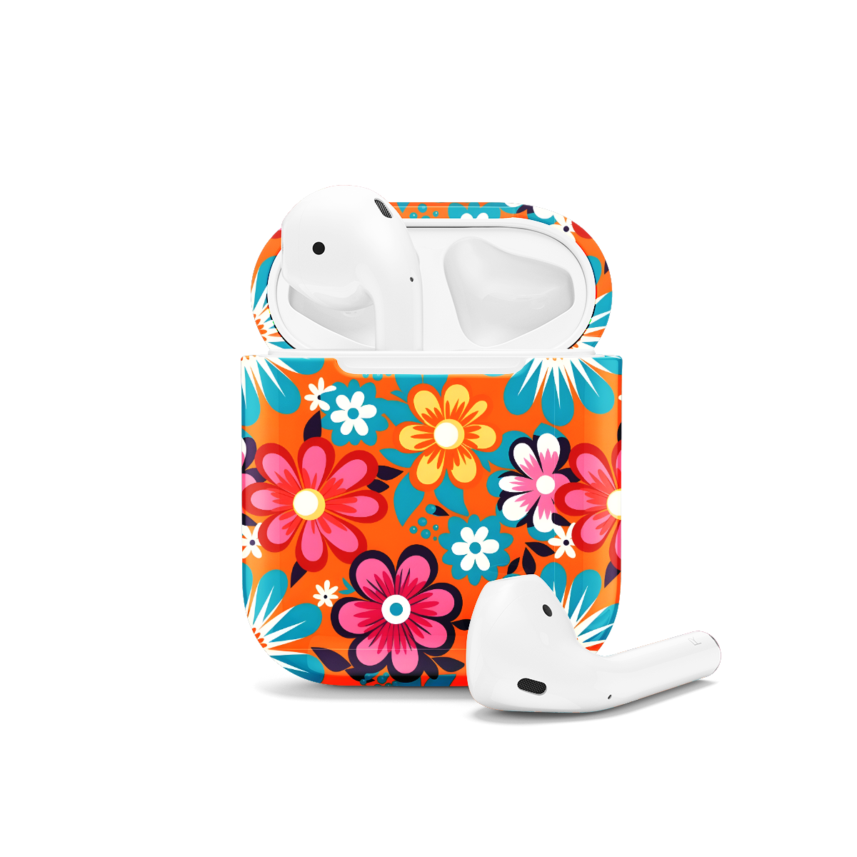 Hippie Flowers Colorful Groovy AirPods Case AirPods Pro AirPods Pro 2 AirPods 3 AirPods 2 Glossy 1535 - Image 1