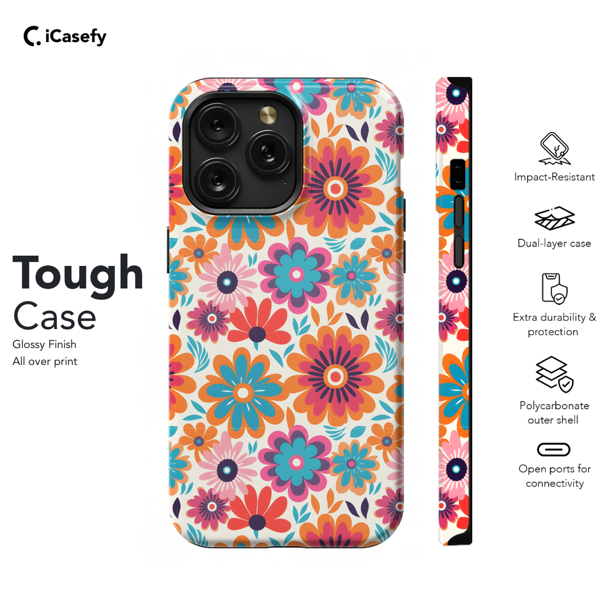 Hippie Flowers Colorful Groovy Phone Case iPhone Samsung Cover Pixel 659 - Image 5