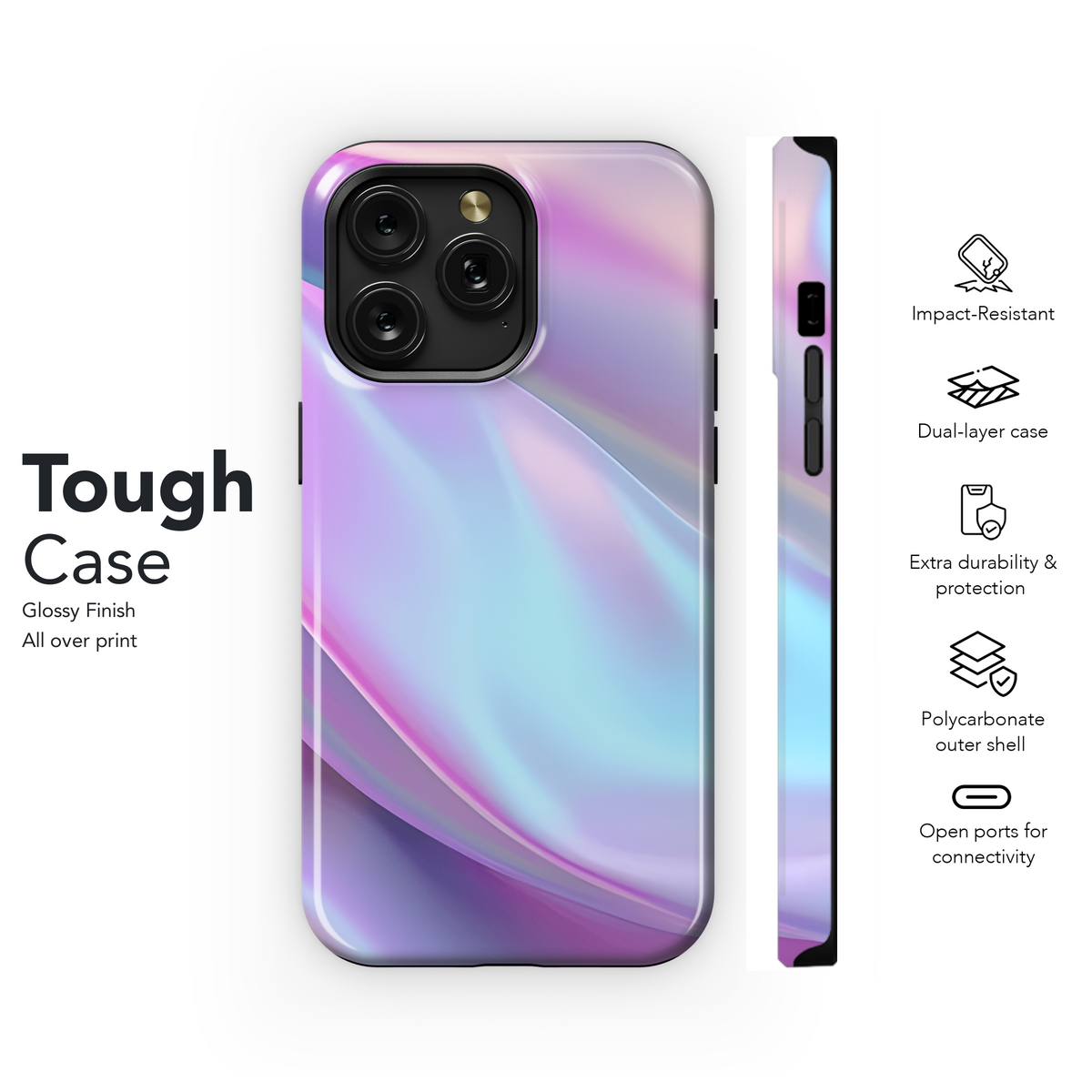 Holographic Iridescent Phone Case iPhone Samsung Cover Pixel 2391 - Image 6