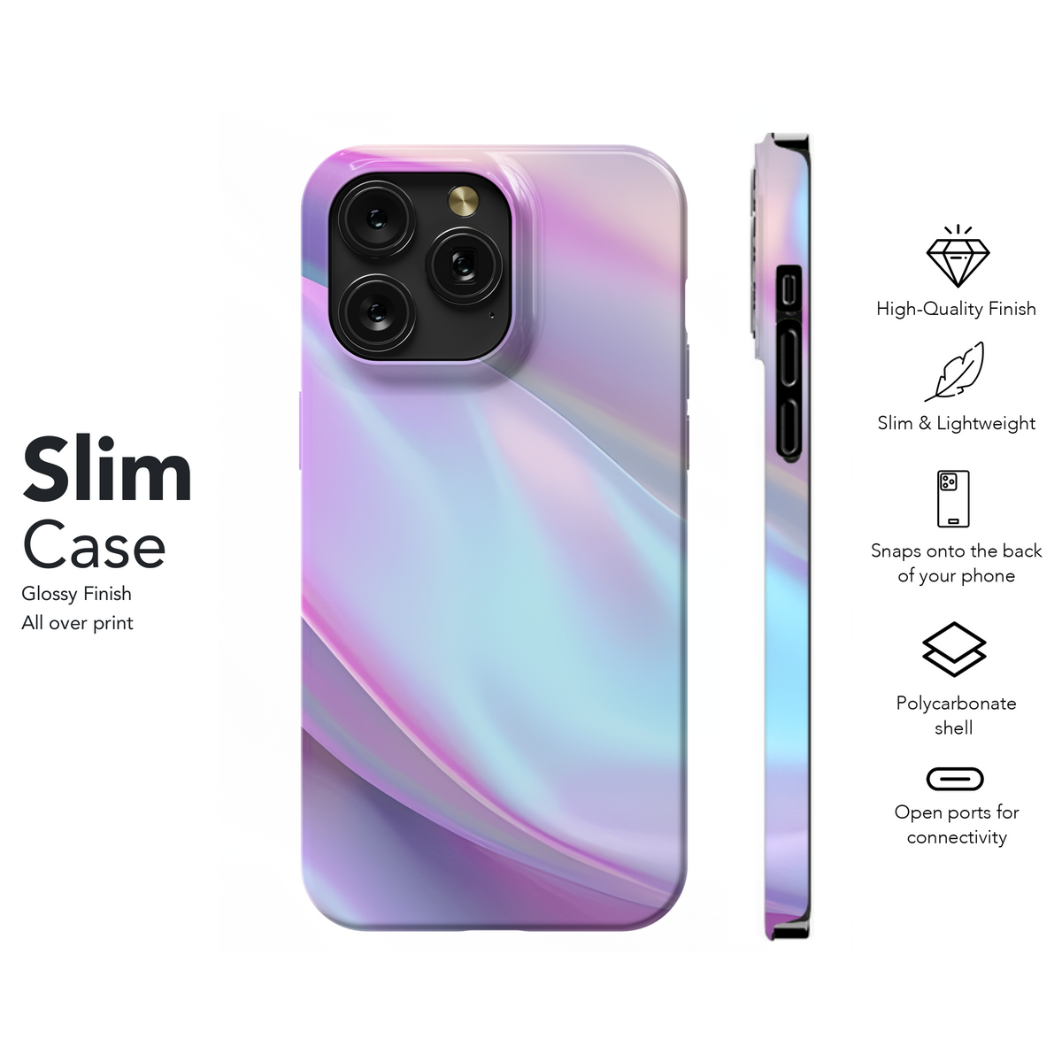 Holographic Iridescent Phone Case iPhone Samsung Cover Pixel 2391 - Image 7