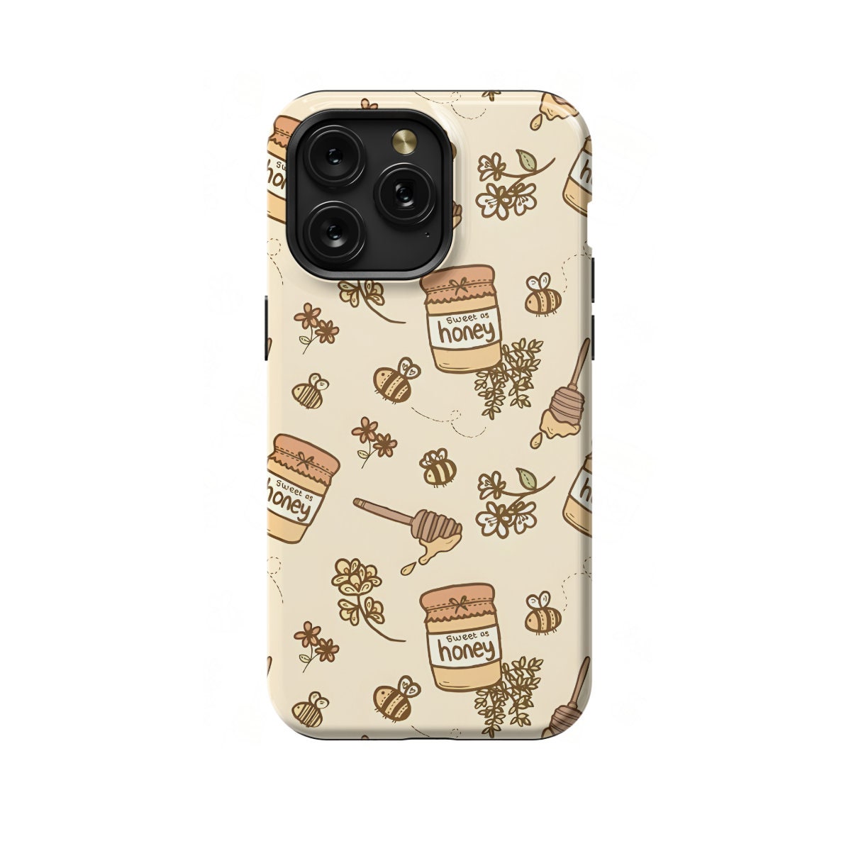 Honey Pattern Smartphone Case - Monogram Available - iPhone Samsung Pixel - Image 1