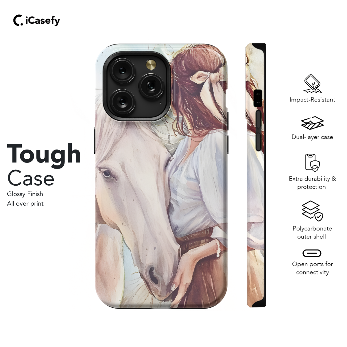 Horse and girl Phone Case iPhone Samsung Pixel & More 305 - Image 5