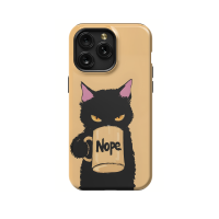 Angry Black Cat with Mug - Nope iPad Air 2 Phone Case - Image 1
