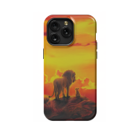 Lion with Small Lion Orange Sky iPad Air 2 Phone Case - Image 1