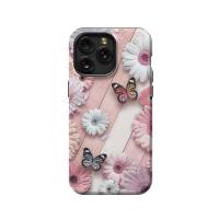 Pink Daisy Butterfly iPad Air 2 Phone Case - Image 1