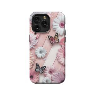 Pink Daisy Butterfly iPad Air 2 Phone Case - Image 1