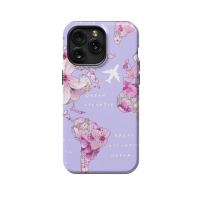 Seamless Lovely Floral Travel Map Plane Ocean Atlantic iPad Air 2 Phone Case - Image 1