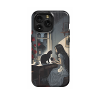 Aesthetic Night Black Cat with Woman iPhone 5s Phone Case - Image 1