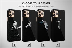 Astronaut Black Funny Galaxy Space Moon Planets iPhone 5s Phone Case - Image 1