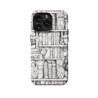 Book Shelf Lover Grayscale iPhone 5s Phone Case - Image 1