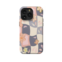 Groovy Floral Pastel Checkered iPhone 5s Phone Case - Image 1