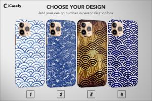 Japanese Seigaiha Wave Blue Gold iPhone 5s Phone Case - Image 1