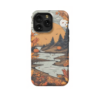 Landscape River Forest Autumn Nature Pumpkin iPhone 5s Phone Case - Image 1
