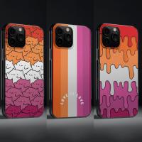 LGBT+ Lesbian Subtle Lineart Pride , Bi Aesthetic Wavy Paint iPhone 5s Phone Case - Image 1
