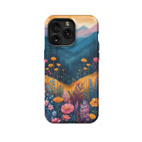Painted Landscape Flower Meadow Mountain Forest Sky iPhone 5s Phone Case - Image 1