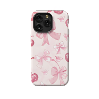 Pink Girly Coquette Cherry Bow Tie Ribbons iPhone 5s Phone Case - Image 1