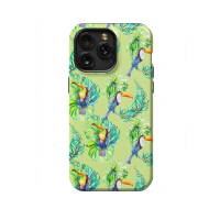 Seamless Green Leaf Bird Toucan iPhone 5s Phone Case - Image 1