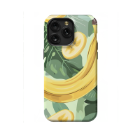 Banana and geen leaves iPhone Xs Max Phone Case - Image 1