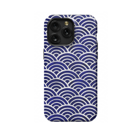 Blue Japanese Seigaiha Wave iPhone Xs Max Phone Case - Image 1