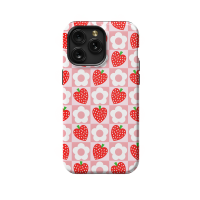 Checkered Daisy Strawberry iPhone Xs Max Phone Case - Image 1