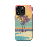 Coastal Vibes Preppy Palm Beach Illustrated iPhone Xs Max Phone Case - Image 1