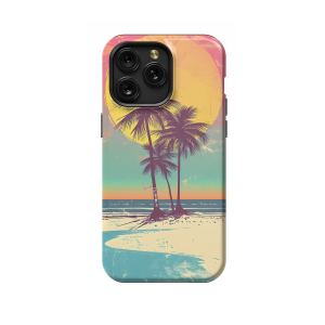 Coastal Vibes Preppy Palm Beach Illustrated iPhone Xs Max Phone Case - Image 1