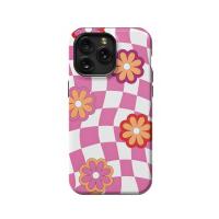 Daisy Flower Checkerboard iPhone Xs Max Phone Case - Image 1